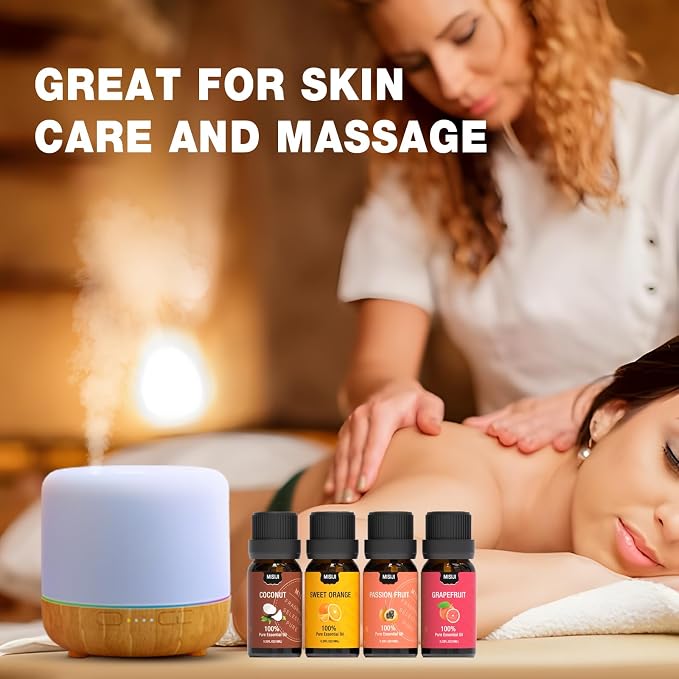 Fruity Essential Oils for Diffuser for Home,Diffuser Oils for Candle Making, Laundry,Humidifier,Aromatherapy Oils Scents,6 * 10ML
