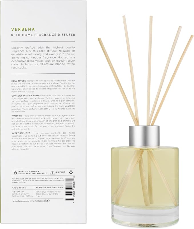 Mistral Heritage Collection Home Fragrance Diffuser, Verbena, 4 Fl Oz