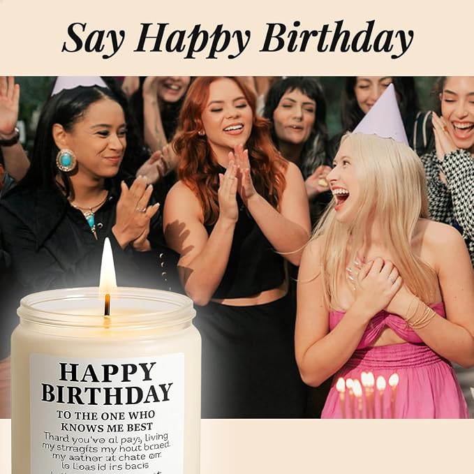 Birthday Gifts for Women – Funny Lavender Candle, Best Friend Birthday Gifts for Women Unique, Thoughtful Gift for BFF, Soul Sister, Coworker, or Classmate, White