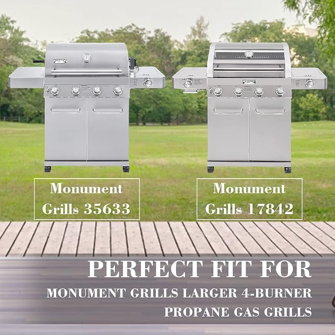Hisencn Replacement Parts for Monument Grills 24367, 35633, 17842, 24633, 41847NG, 77352, 77352MB, Heat Tent and Grill Burner& Igniter Replacement Parts for Monument Grills 4-Burner Gas Grill