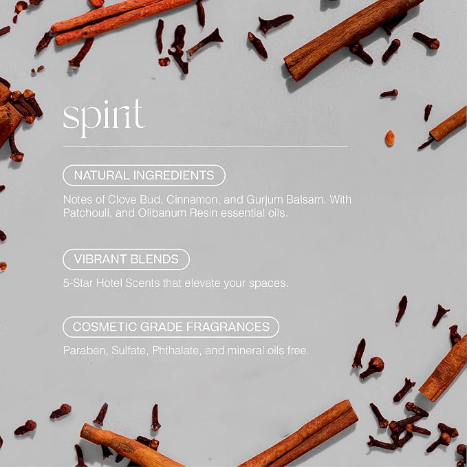 Doctor Aromas Oil Diffuser Essential Oil Blend Refill – Premium Aromatherapy & Home Fragrance, Scent of Clove Bud, Cinnamon & Gurjum Balsam, 16 fl oz (500 ml) (Spirit)