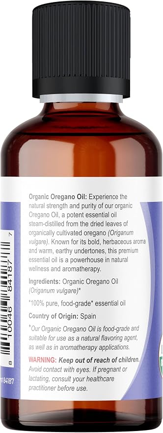 Viva Doria Oregano Essential Oil, USDA Certified, Organic Oregano Oil, 100% Pure, Natural Essential Oil, Undiluted, for Aromatherapy | Food Grade, 30 mL (1 Fluid Ounce)
