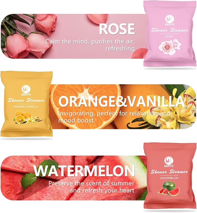 Shower Steamers Aromatherapy 24-Pack, Self Care Spa Gifts for Women& Men, Stress Relief with Natural Essential Oils, Coworker Appreciation Birthday Gift, Travel Essentials