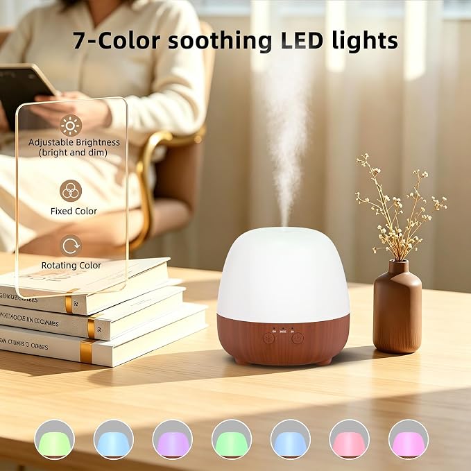 SPLITSKY Cordless Essential Oil Diffuser 150ML, Portable Rechargeable Diffuser with 7-Color LED Light, 2 Mist Modes, Quiet Operation and Auto-Off, 3 Timer Settings, for Home, Office, Outdoor