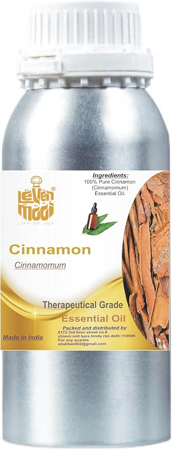 LEVENMOOI Therapeutic Grade Essential Oil – Pure & Natural for Aromatherapy, Humidifiers, Diffusers & DIY Uses (500, Cinnamon)