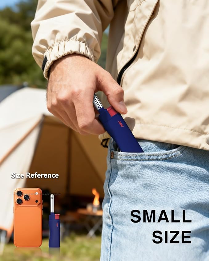 MK Lighter 10PCS Candle Lighters, Windproof Flame, Ideal as Lighters for Candle, BBQ Lighters, Camping, Outdoor, Butane Refillable, Multipurpose (3BL HUE -10PC)