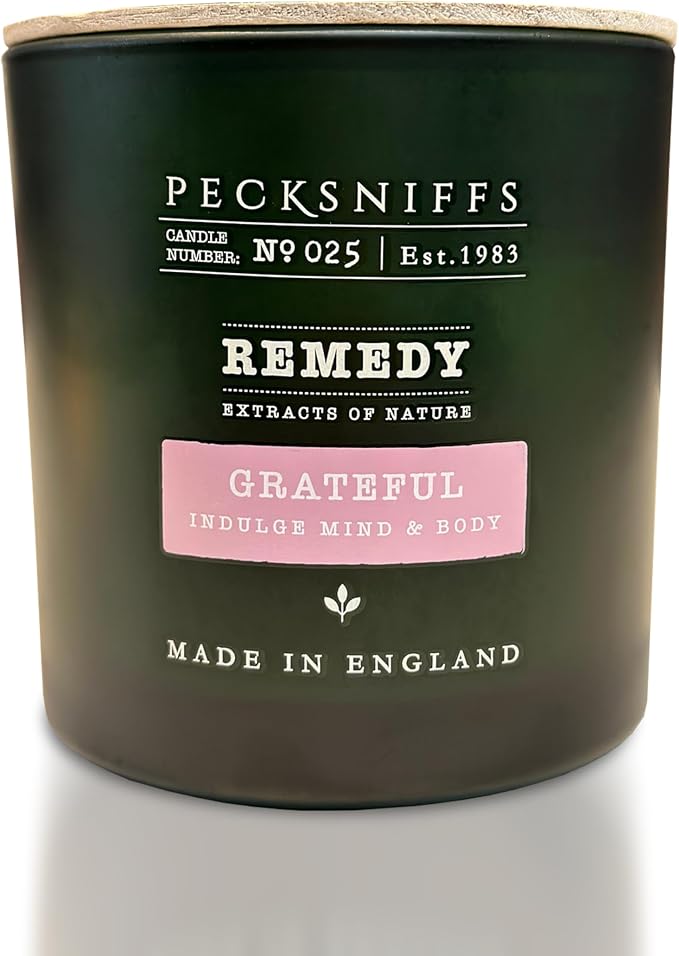 Pecksniff’s Aromatherapy Grateful Candle 3 Wick 19.4 oz/550 g, Honey Aloe Fragrance, Long Lasting Luxury Glass Candle for Relaxation, Home and Gifts