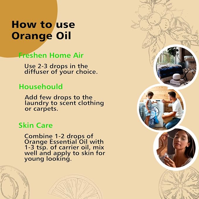 GM Gumili Orange Essential Oil 1 Oz – 100% Pure Sweet Orange Oil for Diffuser, Skin, Body, Spray, Massage & DIY