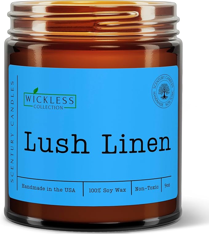 Wickless Linen Scented Candles for Candle Warmer Lamp, Many Scents to Choose, Flameless Non-Toxic Soy Wax, Birthday Gift Candle for Women or Men, Odor Eliminating, Handmade in The USA (Lush Linen)