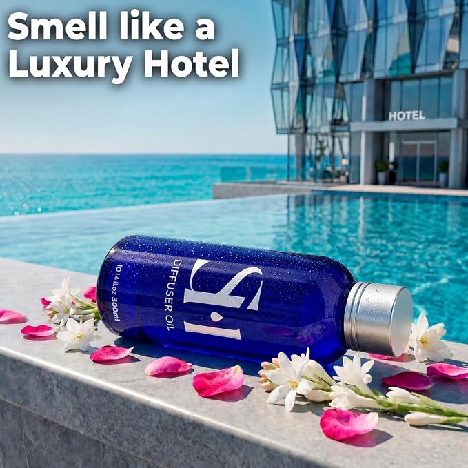 White Tea WT11 Hotel Scent Diffuser Oil | 2 Pack of 10.14 Fl Oz (300ml) - Waterless Diffuser Oil Refill & Highly Concentrated Fragrance Oil, Diffuser Oil Scents Luxury
