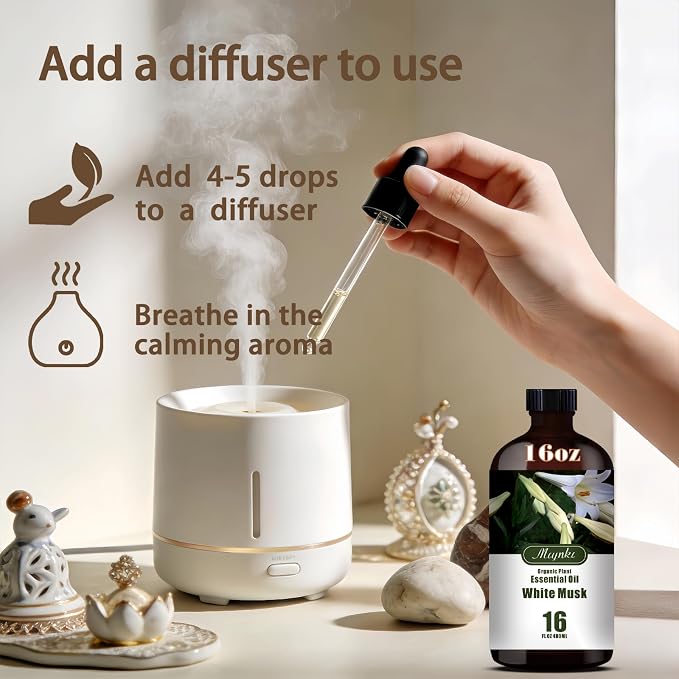 White Musk Essential Oil,for Diffuser,Yoga,Massage,DIY Soap,16.33oz