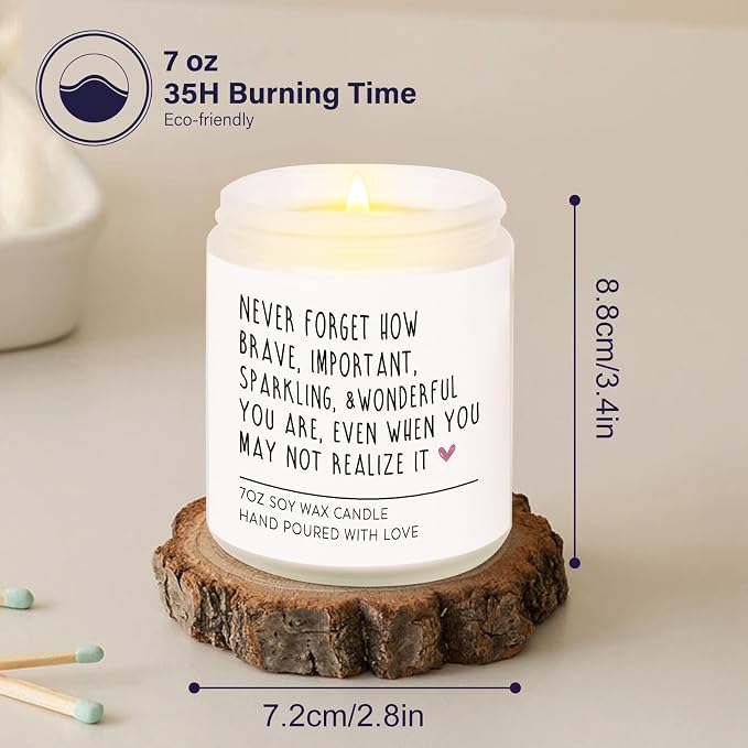 Afterprints Scented Candles - Inspirational Gifts for Women, Birthday Gifts for Her, Encouragement/Get Well Soon/Cheer Up/Positive Gift for Friends, Coworker, Sister, Natural Soy Candle 7Oz