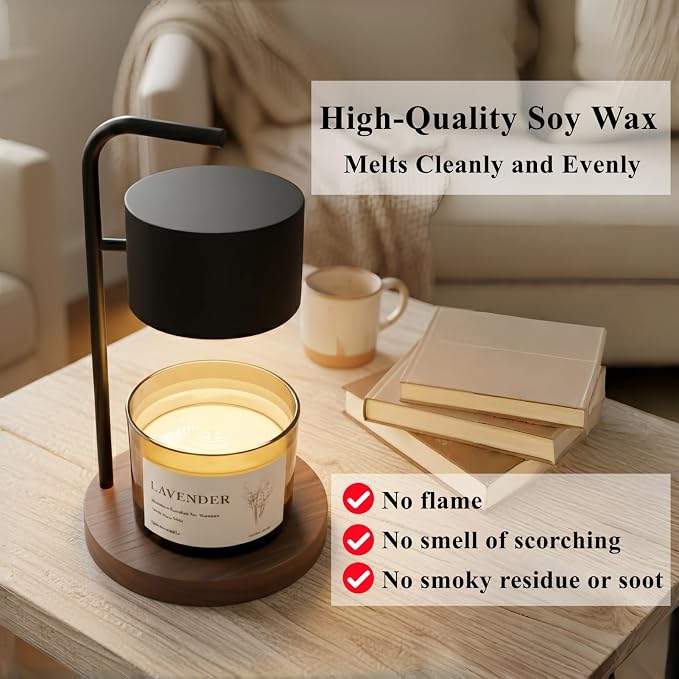 VOHO Lavender Wickless Candles for Candle Warmer Lamp, Set of 2 Soy Scented Candles & Essential Oil for Customizable Aroma, Wickless Lavender Candle for Warmer Birthday Housewarming Gift(2 Pack, 18oz)