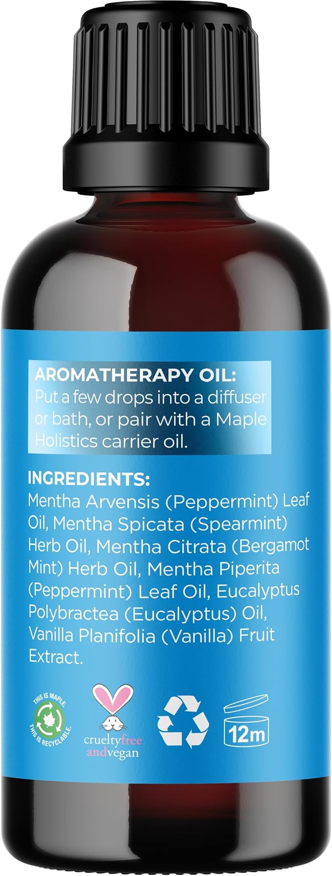 Mint Essential Oil Blend for Diffuser - Refreshing Mint Oil Diffuser Essential Oils with Cooling Peppermint Spearmint Bergamot and Eucalyptus Oils - Pure Aromatherapy Oils for Diffuser