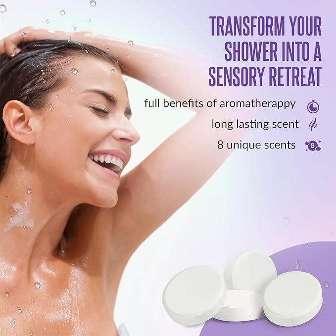 GOSSBY Shower Steamers Aromatherapy (8 Pcs) - Stress Relief Gift for Women Teen - Birthday, Thank You Gift for Coworker, Teachers Appreciation, Natural Essential Oils, Self Care Relaxation Home Spa