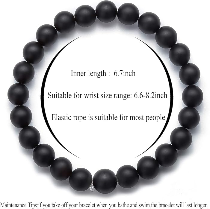 Men Women 8mm Natural Stone Lava Rock Diffuser Bracelet Elastic Yoga Agate Beads Bracelet Bangle