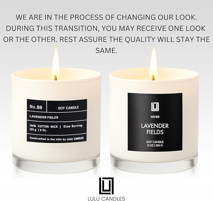 Lulu Candles | Lavender Fields | Luxury Scented Soy Jar Candle | Hand Poured in The USA | Highly Scented & Long Lasting- 9 Oz.
