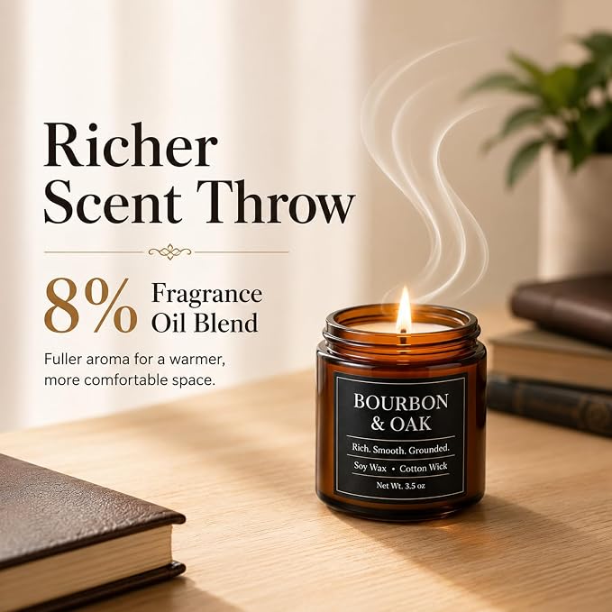 Candles for Men Gift Set, 6 x 3.5 oz / 100 g Scented Soy Candles for Home, Masculine Aromatherapy Candles Gifts Sets for Birthday Father's Day Anniversary Christmas Men