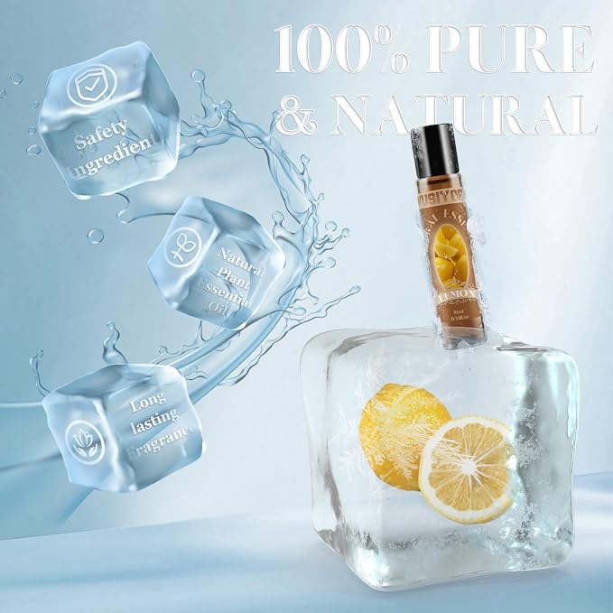 Lemon Essential Oil 10ML - 100% Pure and Natural Therapeutic Grade Oils for Aromatherapy Diffuser - 0.34 Fl Oz/Lemon