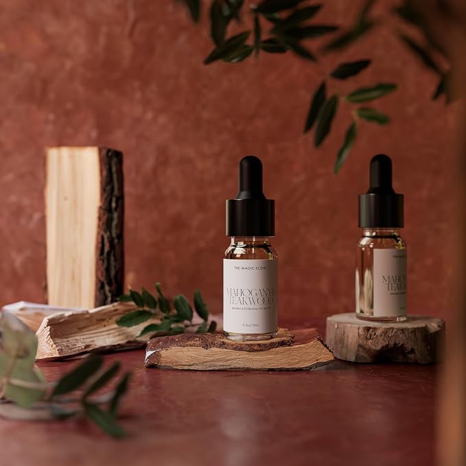 The Magic Scent Mahogany & Teakwood Diffuser Oil - Hotel & Home Luxury Scents Inspired by Abercrombie & Fitch - Diffuser Oil Scents for Home Designed for Use in All Diffusers - 0.3 fl oz, 10 mL