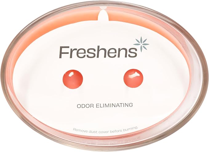 Carolina Freshens Papaya Mandarin Odor Eliminating Highly Fragranced Candle for Home Scented, Eliminates 90% of Pet, Smoke, Food and Other Smells Quickly, 2 Wick, 14 oz - Made in the USA