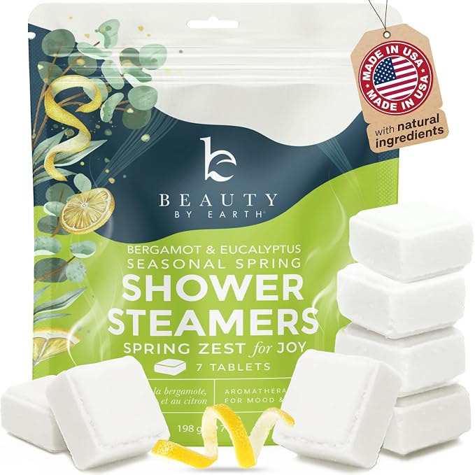 Shower Steamers Aromatherapy - USA Made with Natural, Organic Ingredients & Eucalyptus Essential Oil, Large Shower Bombs, Energizing Sport Shower Tablets for Men & Women, Unique Self Care Gifts