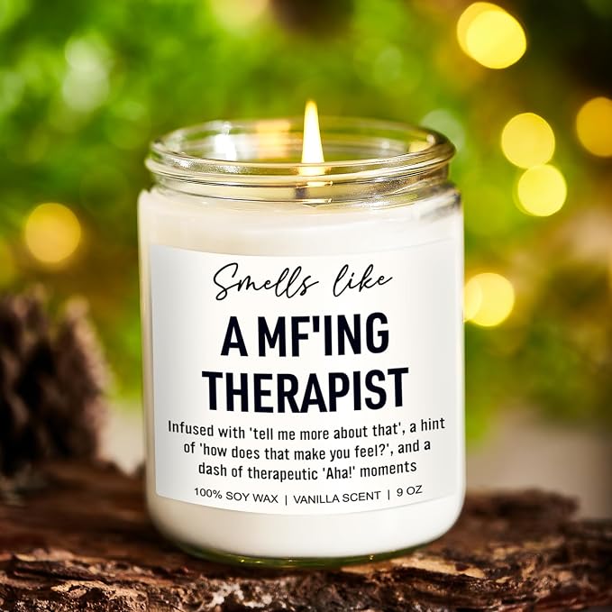 Younift Funny Scented Candle, Therapist Gifts, Therapy Office Decor & Must Haves, Occupational Therapy Gifts, Mental Health, Psychology Graduation, Therapist Appreciation Presents, Psychologist