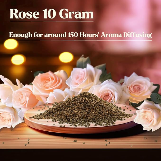 Aroma Diffuser-Compatible Scent Granule Starter Kit: Rose,10g, Refills for Orbby Incense Burner