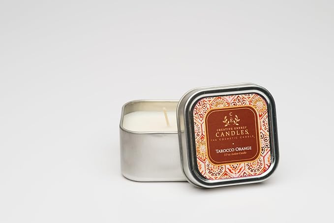 Lotion Candle - Tarocco Orange (3.5 Ounce) | Scented Massage Candles for Self Care, Soy Wax Candle with Essential Oil Blends, Coconut Oil, and Vitamin E