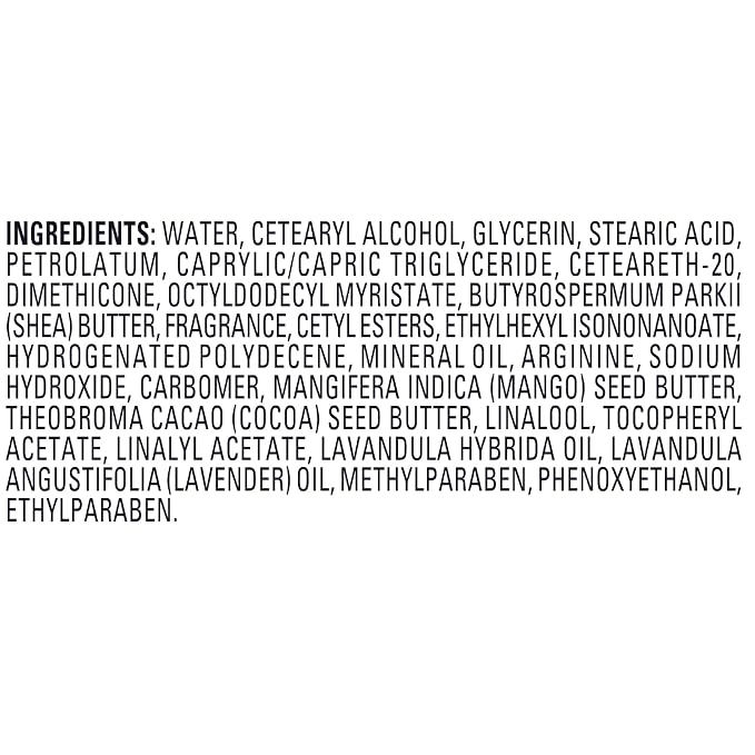Jergens Lavender Body Butter Hand and Body Lotion, Moisturizer for Women, with Essential Oils for Indulgent Moisturization, 7 Oz