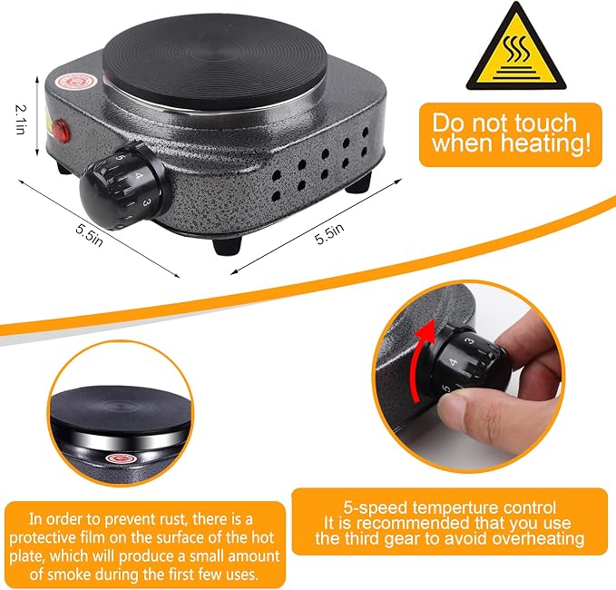 BBAXI Candle Making Pouring Pot with Electric Hot Plate for Melting Wax, Candle Wax Melting Pot with Heat-Resistant Handle and Long Stain Spoon, Candle Making Kit for Adults Beginners