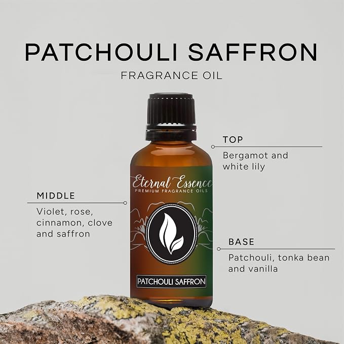 Eternal Essence Oils Patchouli Saffron 30ml Premium Fragrance Oil - for Candle, Soap Making, Aromatherapy, Diffusers, Home Care, & Humidifiers