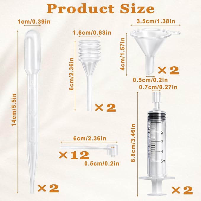 20 Pcs Perfume Decanter Kit, Plastic Perfume Dispenser Transfer Tools, Perfumes Syringe Extractor & Funnel Set, Plastic Fragrance Decant Kit for Travel, Cologne & Essential Oils (Clear)