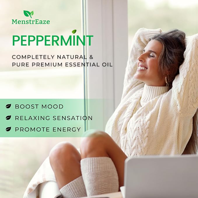 Premium Peppermint Essential Oil Roll On (Pack of 2), 100% Pure & Natural, Mentha Piperita, Headache & Migraine Relief, Refreshing and Calming, Nausea Relief, 2 x 10ml