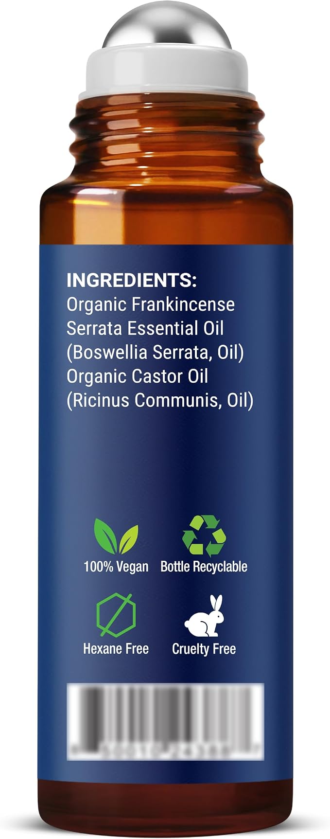 Organic Castor Oil and Frankincense Eye Roller 10 ml - Natural Essential Blend for Under Eye Puffiness & Fine Lines - Lightweight Roll On - Nexon Botanics