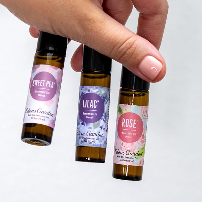 Edens Garden Rose Essential Oil Roll-On – Pre-Diluted Floral Blend, 100% Pure Aromatherapy & Natural Perfume for Romance & Self-Care, Skin Safe, 10 ml (.33 fl oz)