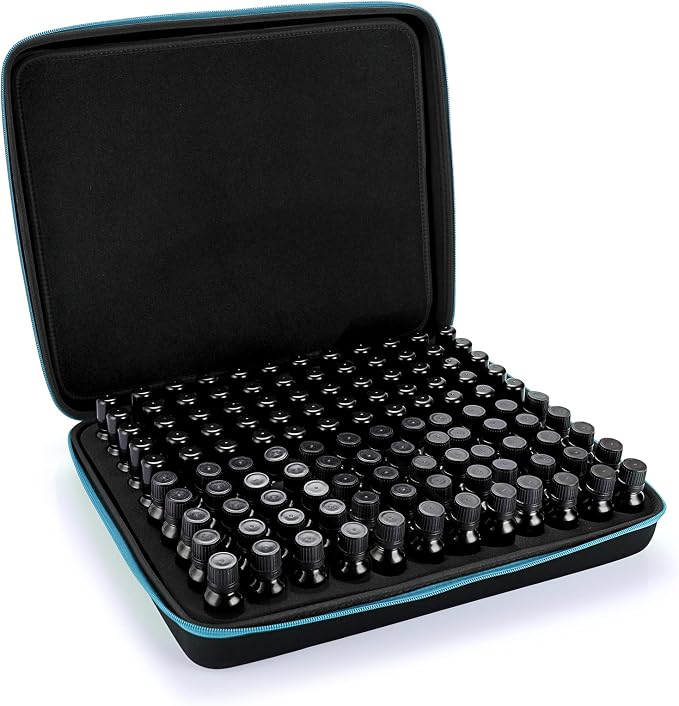 Hipiwe 120 Bottle EVA Essential Oil Storage Carrying Case Hard Shell Exterior Essential Oils Organizer Holder Traveling Bag with Foam Insert, Holds 5ml 10ml 15ml Essential Oils