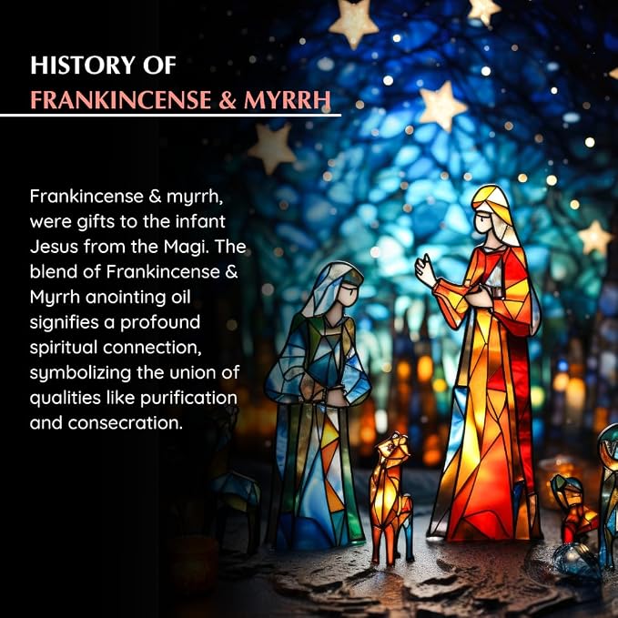 Frankincense & Myrrh Anointing Oil 9ml (0.3 fl oz.) | Blessings from The Holy Lands | Blessed from Jerusalem with Biblical Spices | Christian Gifts | Holy Oil for Prayer and Protection