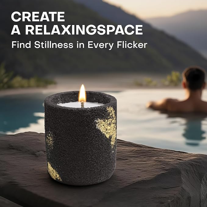 Scented Candles for Home, Soy Wax Candle, Non-Toxic Cement Jar Candles, Stress Relief, Housewarming Gifts, Highly Scented,Home Décor, Black Pepper and Sandalwood