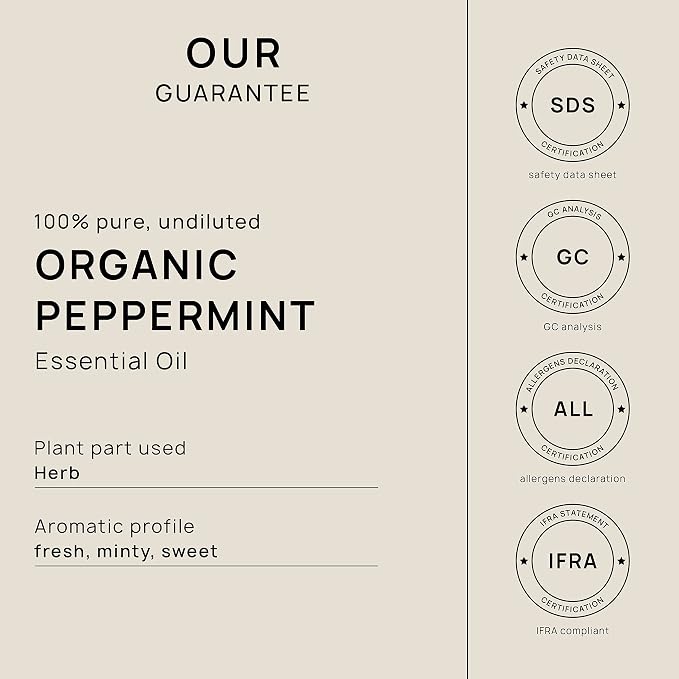 VINEVIDA Organic Peppermint Essential Oil - Gallon Organic Peppermint Oil Undiluted - Bulk Gallon Essential Oil for Soap Making Safe for Skin - DIY Candle Scents for Candlemaking Scents - 8 lbs
