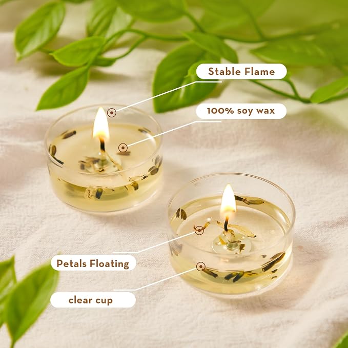 Ashlux Acrylic Lavender Soy Wax Scented Tea Lights, 16 Pack Bulk – 4 Hour Long Burning, Non-Paraffin, Smokeless,Tealight Candles for Weddings, Table Centerpieces, Home Decor & Christmas