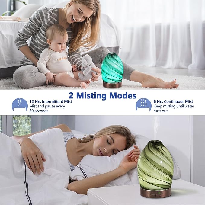 Essential Oil Diffuser Diffuser -Aromatherapy Diffuser for Essential Oils with Timer and 7 Colors LED Light Ultrasonic Diffuser with Auto Shut-Off, Home Office Decor&Gift（Storm Cloud）