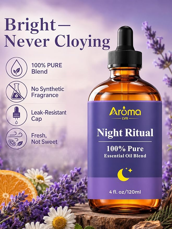 Night Ritual — A 100% Pure Essential Oil Blend Unwind-Ready Aroma for Your Nightly Routine, Essential Oils for Diffusers for Home