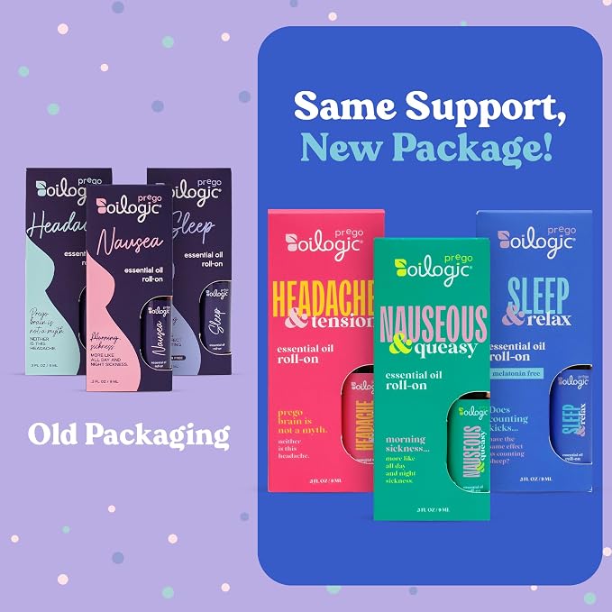 Oilogic Roll-On Essential Oils Set for Pregnant Women - 100% Pure Essential Oil Roller for Pregnancy - Sleep, Comfort, & Wellness Blends Safe for Pregnant Moms, 0.3 Fl Oz (Pack of 3)
