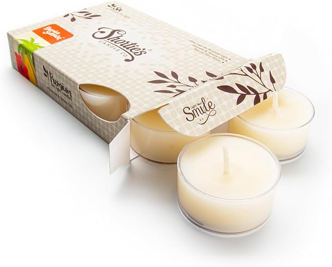 Hawaiian Sunrise Premium Tealight Candles - Highly Scented with Essential Oils - 6 Orange Tea Lights - Beautiful Candlelight - Made in the USA - Fresh & Clean Collection