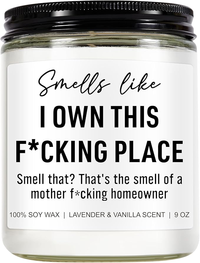 Younift Funny Scented Candle, House Warming Gifts New Home, Housewarming Gifts for Women, Men, Couple, New Homeowner - First Apartment Essentials - Closing Presents for Home Buyers - 9 oz