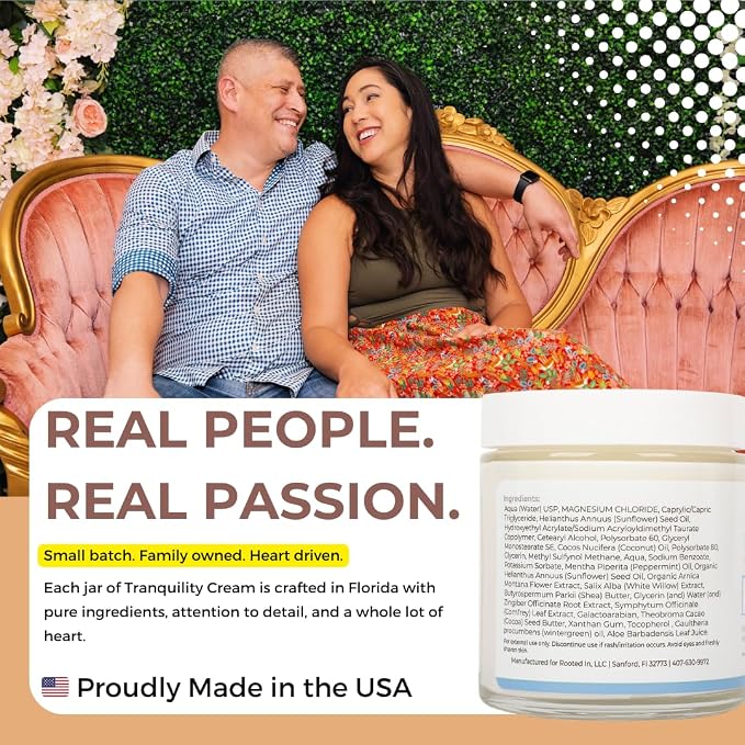 Rooted In Relief Magnesium Cream – 500mg Magnesium Chloride per Teaspoon – Enriched with Arnica, Comfrey & Botanical Blend – Targeted Muscle Support & Topical Relaxation – 4 oz Glass Jar