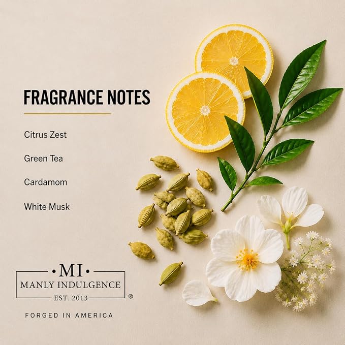 Manly Indulgence First Light Scented Candle, 2 Wick, 13 oz, Premium Soy Blend Wax, Candles for Home Scented - Made in The USA