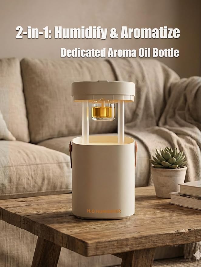 Humidifier, Essential Oil Diffuser, 2L Top Fill Humidifiers for Bedroom, Night Lights, Ultrasonic Cool Mist Humidifier, Auto Shut-Off for Plants Dorm Room Office Home