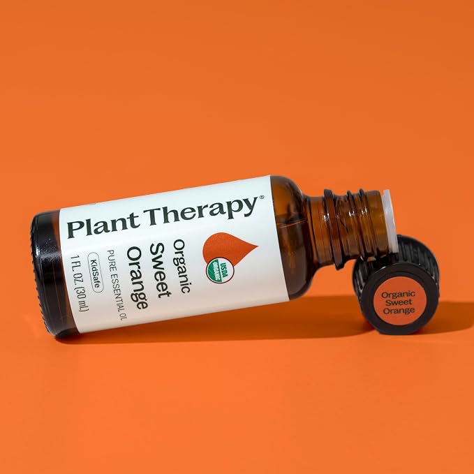 Plant Therapy Organic Sweet Orange Essential Oil, 30 mL (1 oz), 100% Pure Essential Oil, USDA Certified Organic, Great Fresh Citrus Aroma
